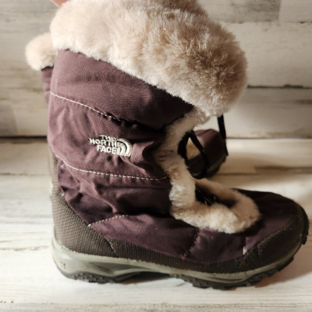 The North Face Women’s Brown Nuptse Quilted Goose Down Winter Snow Boots Size 8